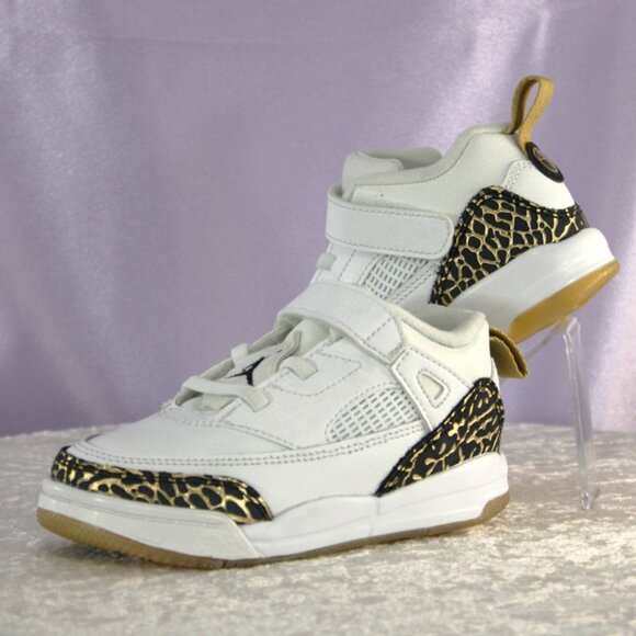 Jordan Spizike Low BT Toddler Size 9C White Black Metallic Gold - Picture 4 of 10